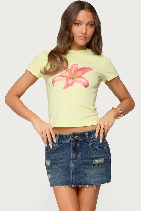 Edikted Daylily T Shirt Yellow