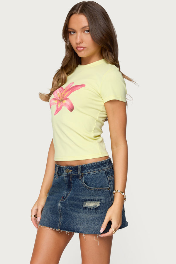 Edikted Daylily T Shirt Yellow