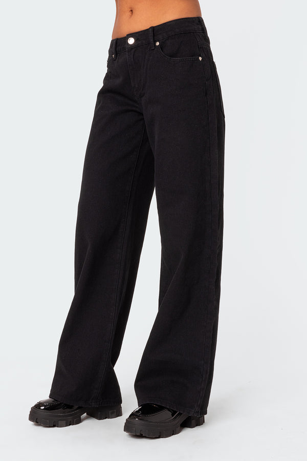 Edikted Daytime Low Rise Jeans Black