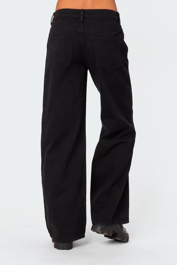 Edikted Daytime Low Rise Jeans Black