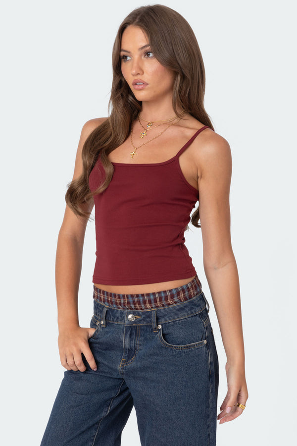 Edikted Deanna Tank Top Burgundy