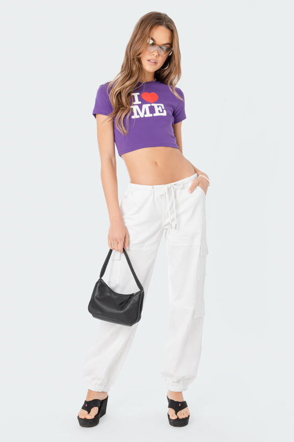 Edikted Denver Relaxed Cargo Pants White