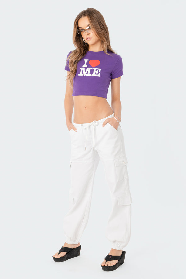 Edikted Denver Relaxed Cargo Pants White
