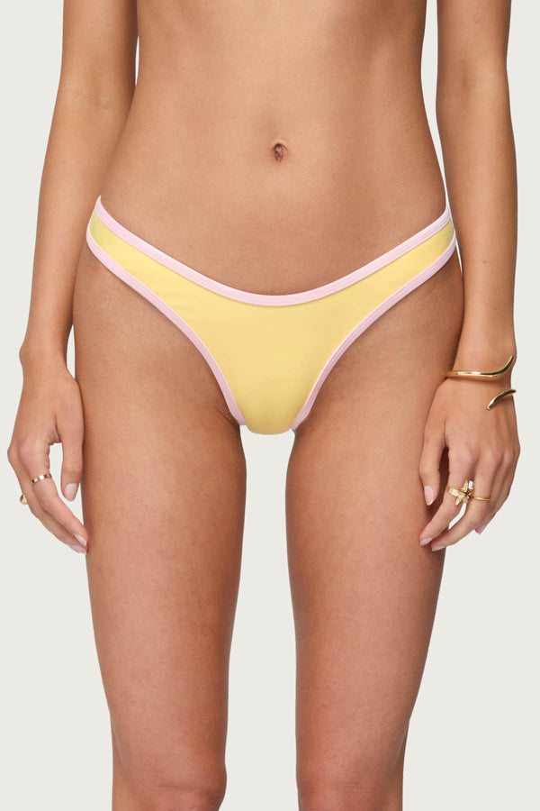 Edikted Dina Contrast Bikini Bottom Yellow