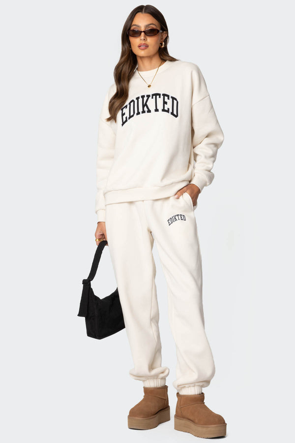 edikted Edikted Babe Oversized Sweatpants cream