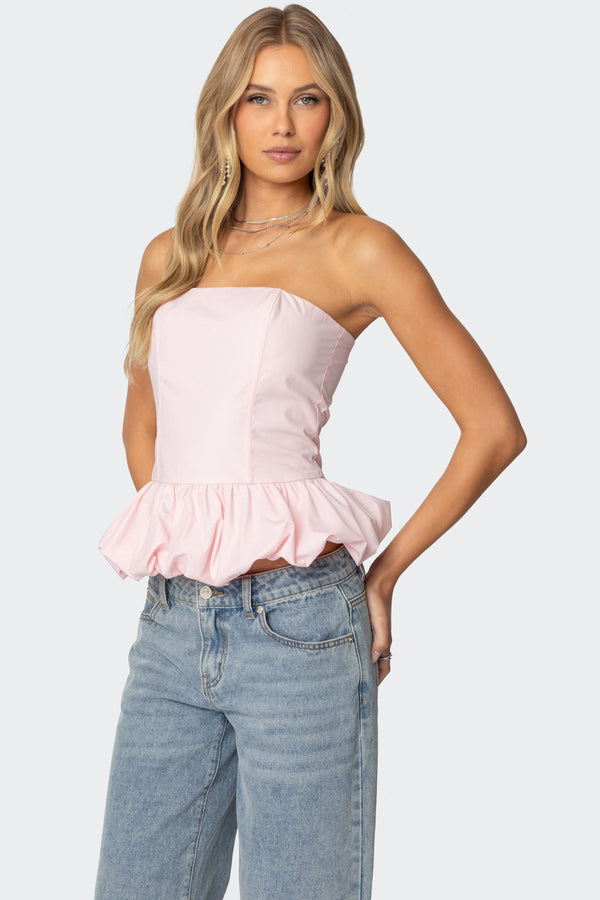 Edikted Everlee Bubble Hem Corset Light Pink