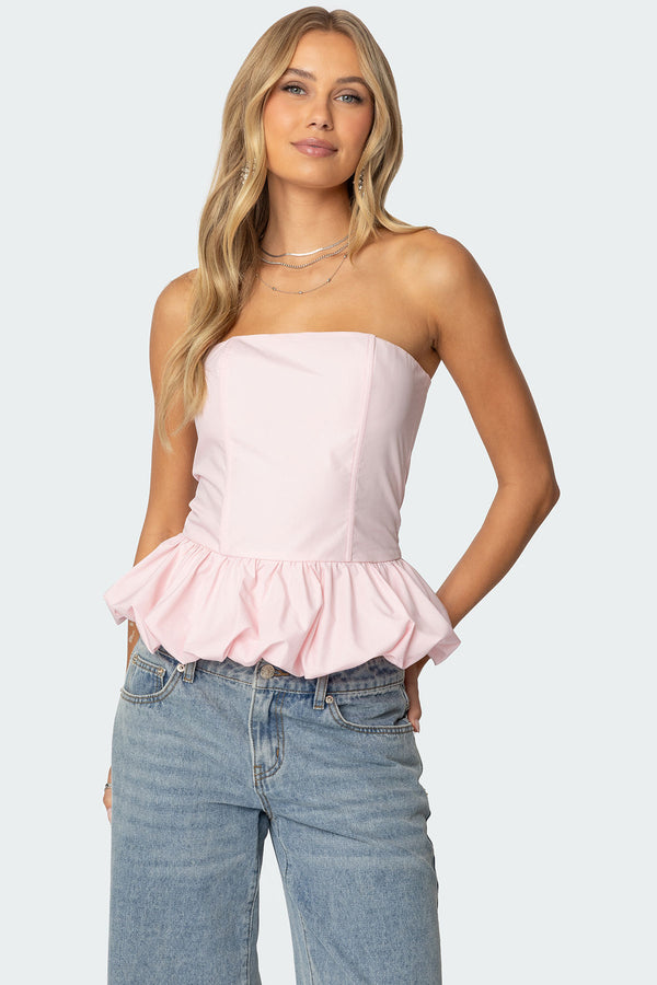 edikted Everlee Bubble Hem Corset light pink