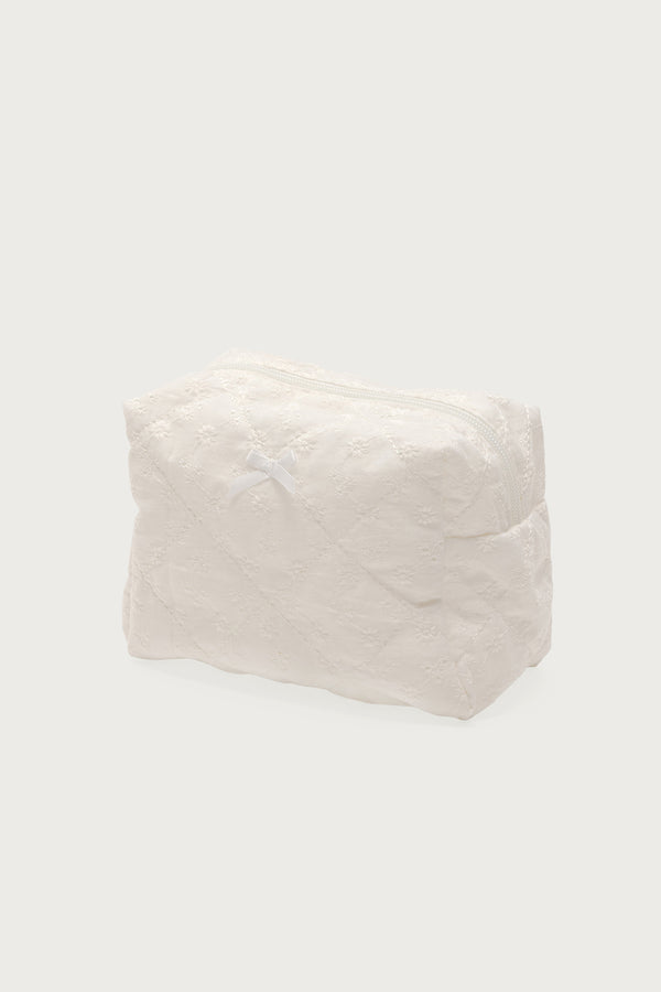 Edikted Eyelet Makeup Pouch Bag White