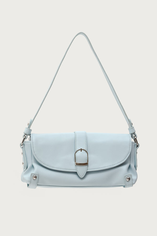 Edikted Flirty Faux Leather Shoulder Bag Blue