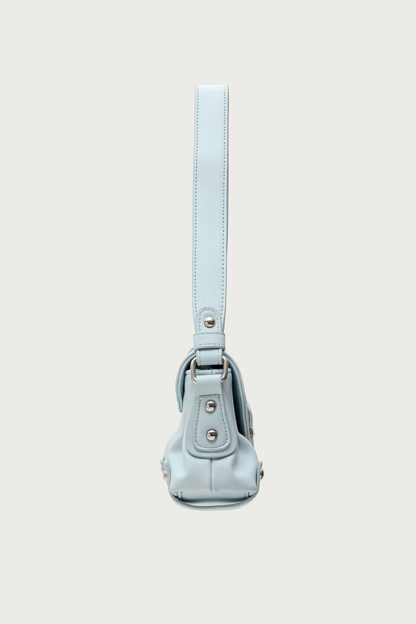 Edikted Flirty Faux Leather Shoulder Bag Blue
