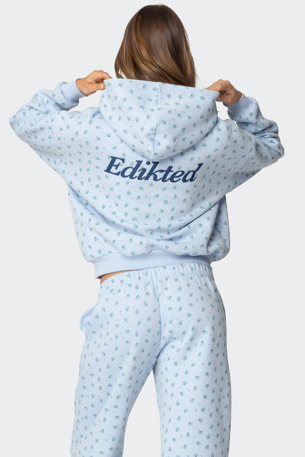 edikted Flower Power Hoodie light blue