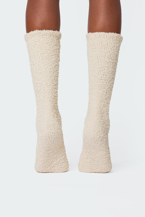 Edikted Fluffy Socks Cream