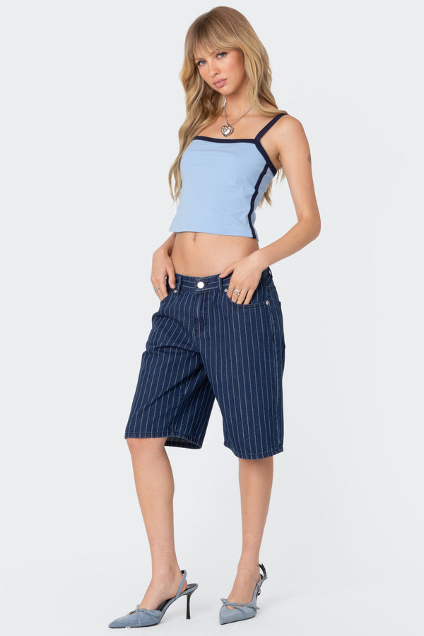 Edikted Francesca Contrast Tank Top Light Blue