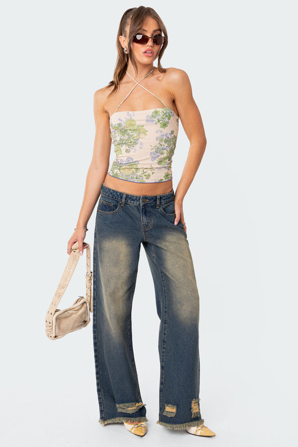 edikted Garden Party Printed Top mix