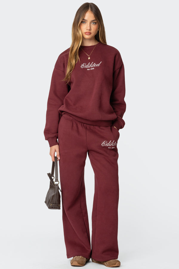 Edikted Get Edikted Sweatshirt Burgundy