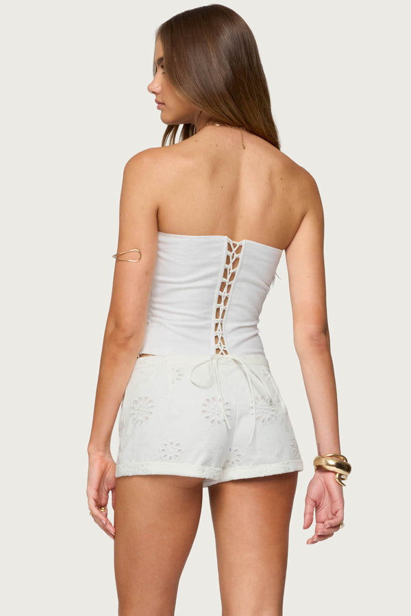 Edikted Hadar Linen Look Corset White