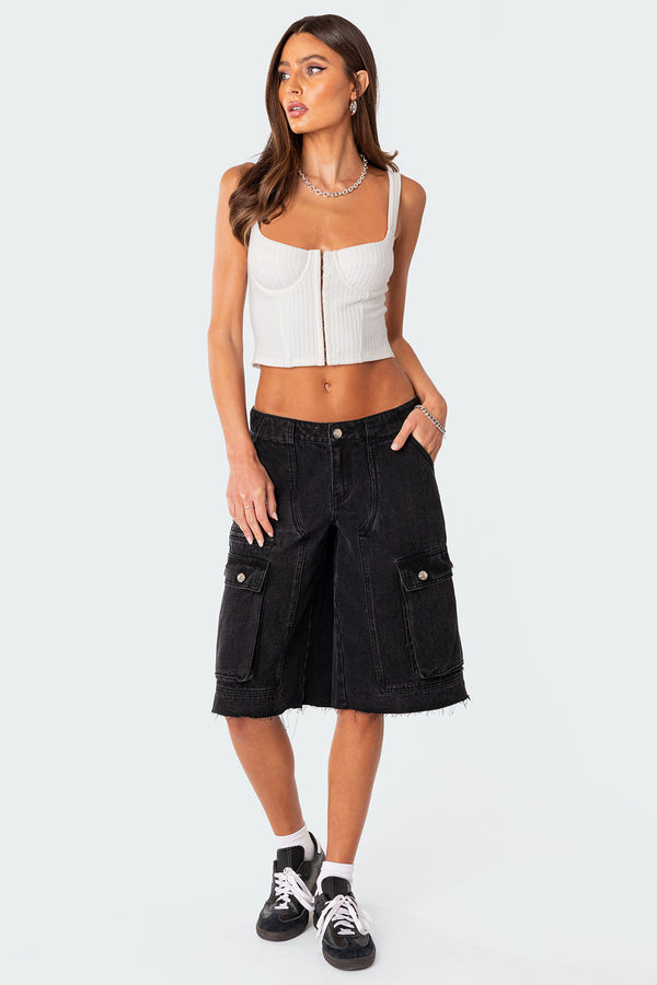 Edikted Isadora Ribbed Corset White