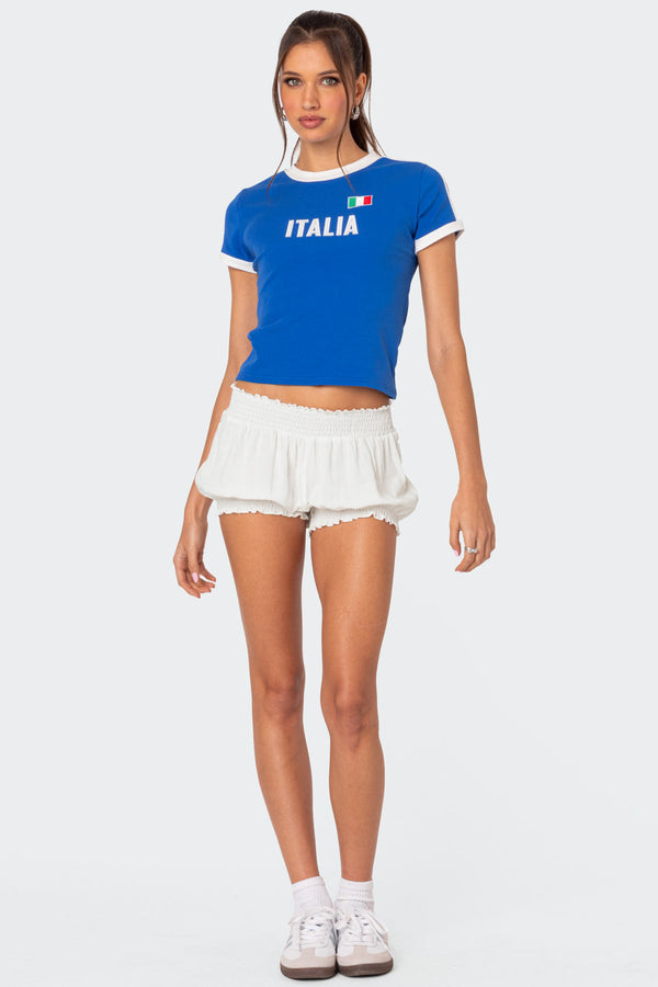 Edikted Italy T Shirt Blue