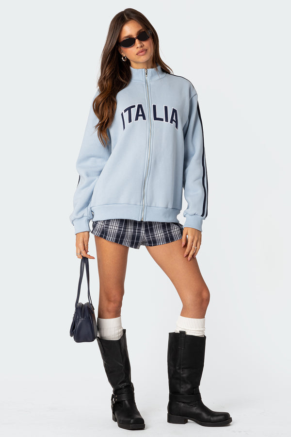Edikted Italy Track Jacket Light Blue
