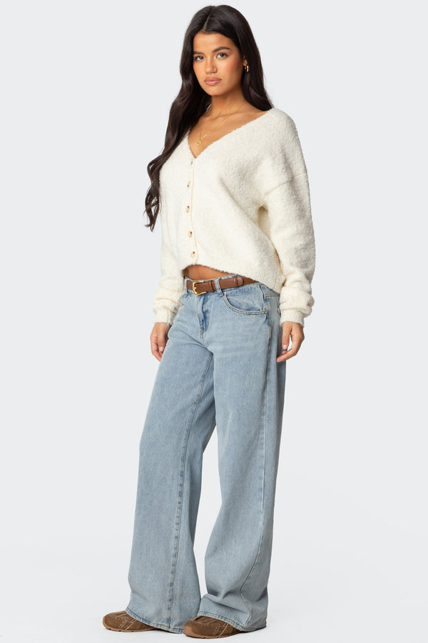 Edikted Jade Knitted Cardigan Cream