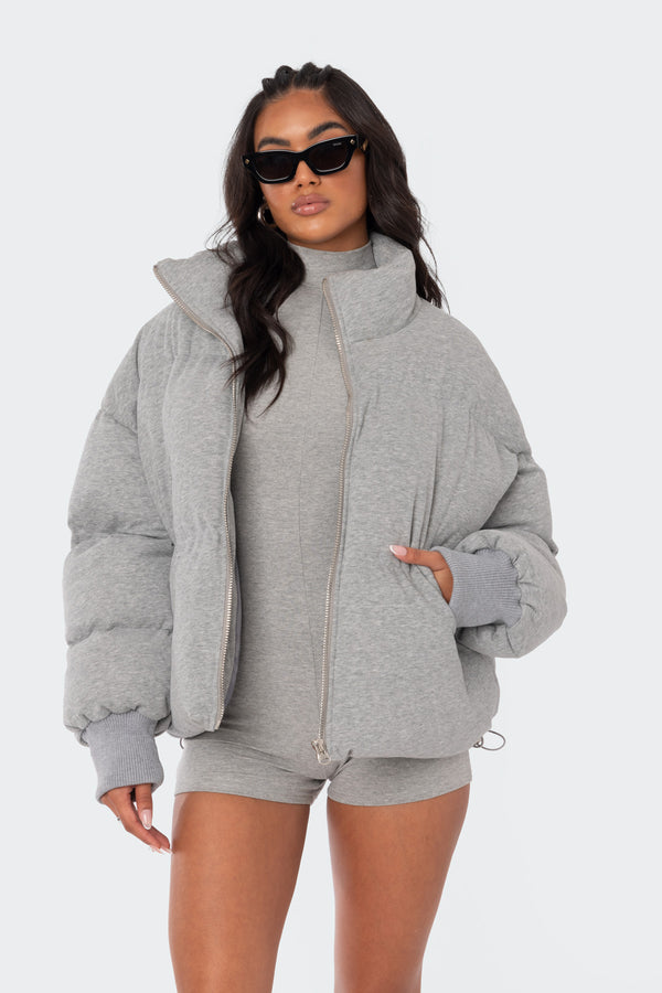 Edikted Jersey Puffer Gray Melange
