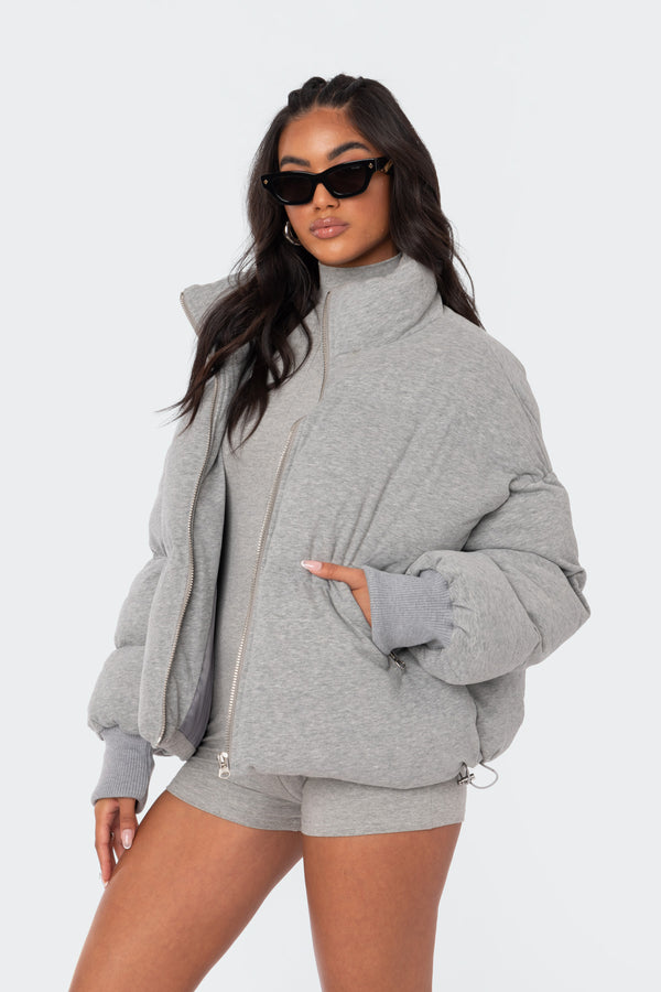 Edikted Jersey Puffer Gray Melange