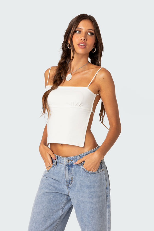 Edikted Jinx Open-Back Top White