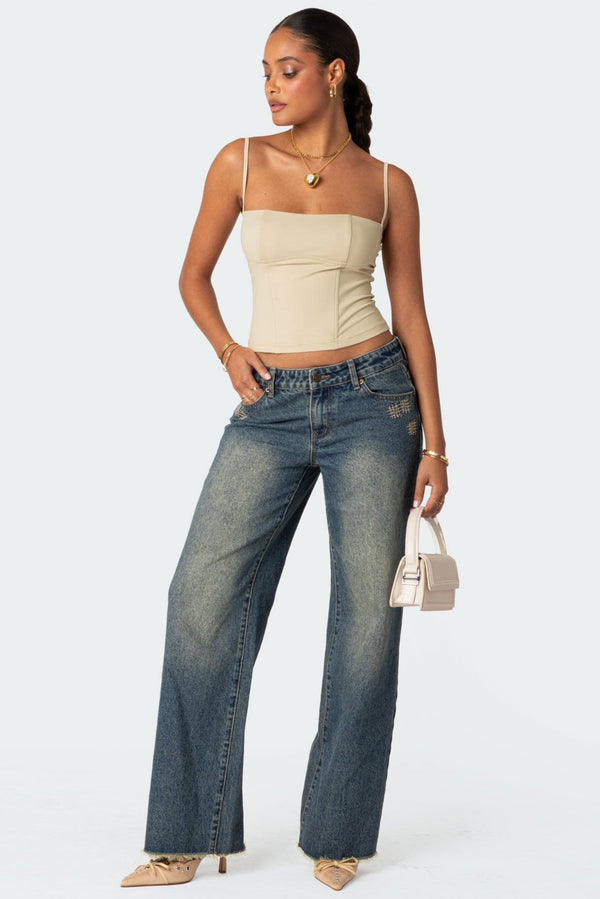 edikted Juno Corset beige