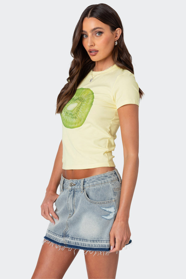 Edikted Kiwi T Shirt Yellow