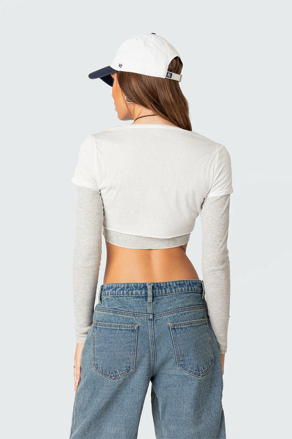 Edikted Layered Long Sleeve T Shirt Mix