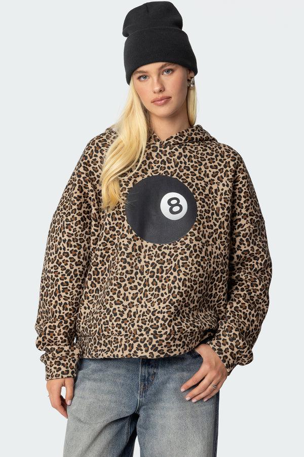 edikted Leopard Magic 8 Oversized Hoodie leopard