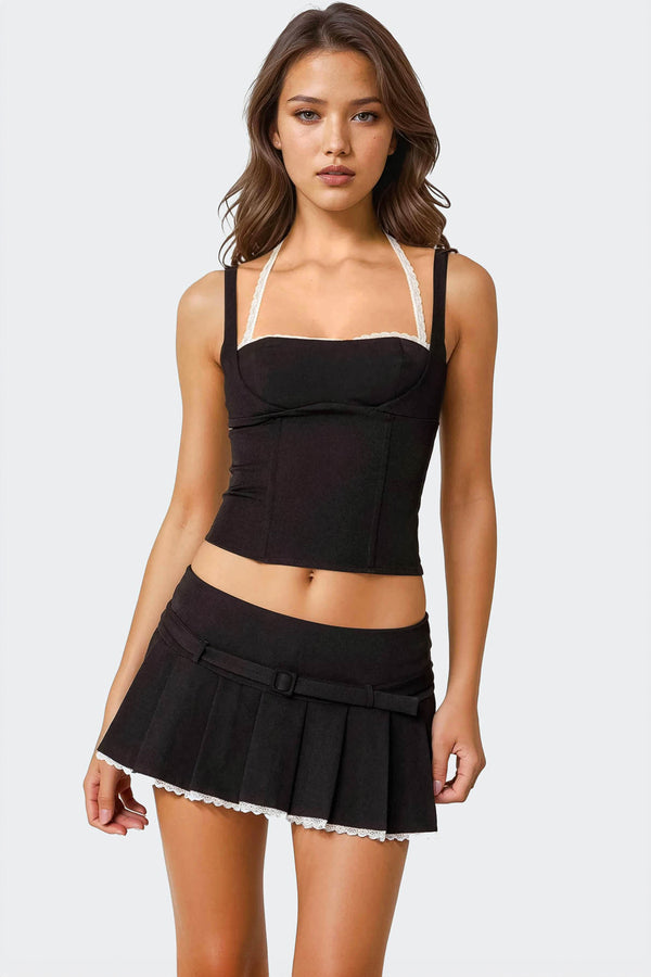 Edikted Lesly Lacey Layered Corset Black