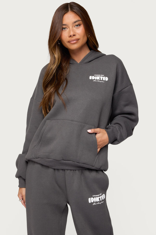 Edikted Lounge Edit Hoodie Dark Gray
