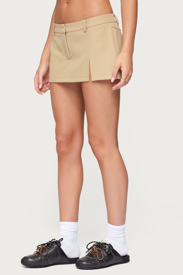 Edikted Madalene Tailored Mini Skort Beige