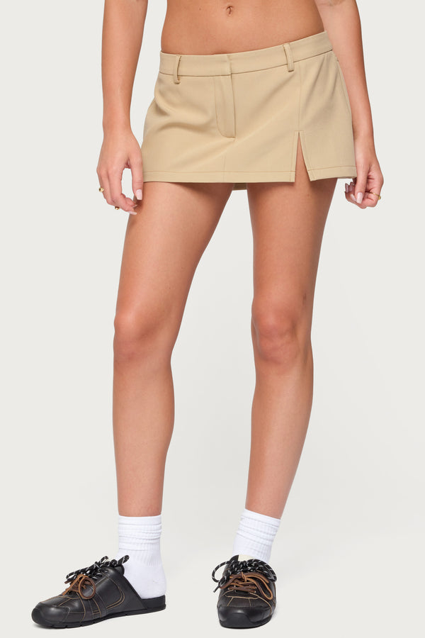 Edikted Madalene Tailored Mini Skort Beige