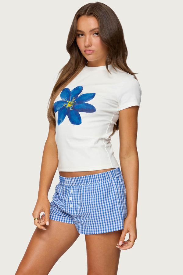 Edikted Marelle Flower Graphic T Shirt White