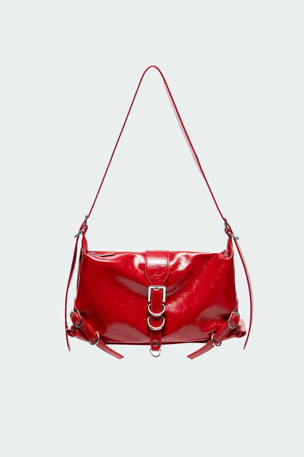 Edikted Marlie Faux Leather Shoulder Bag Red