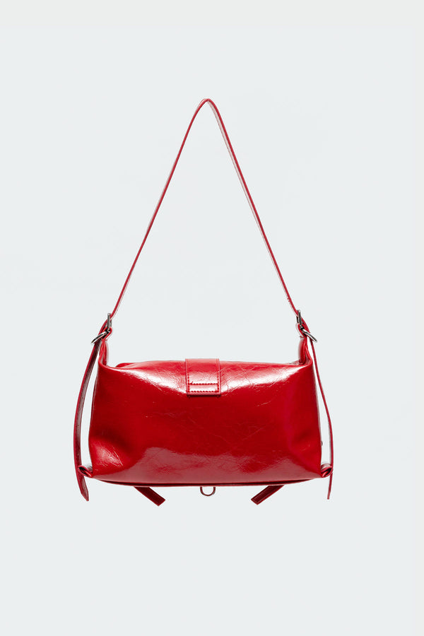 Edikted Marlie Faux Leather Shoulder Bag Red