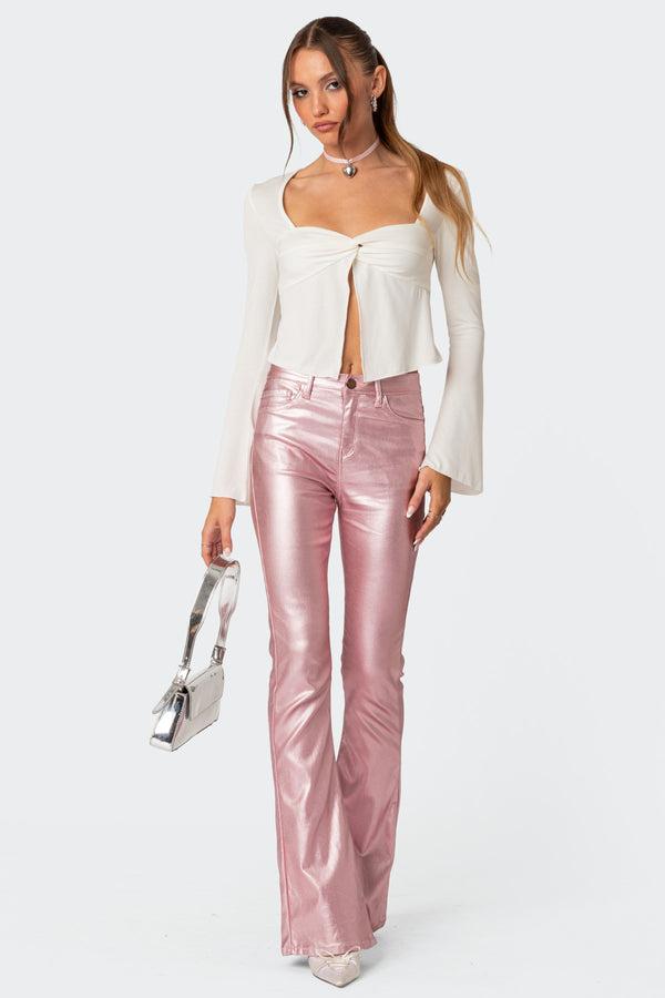 Edikted Maxine Twist Front Top White