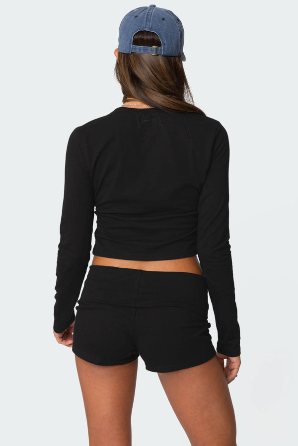 Edikted Meg Long Sleeve Top Black