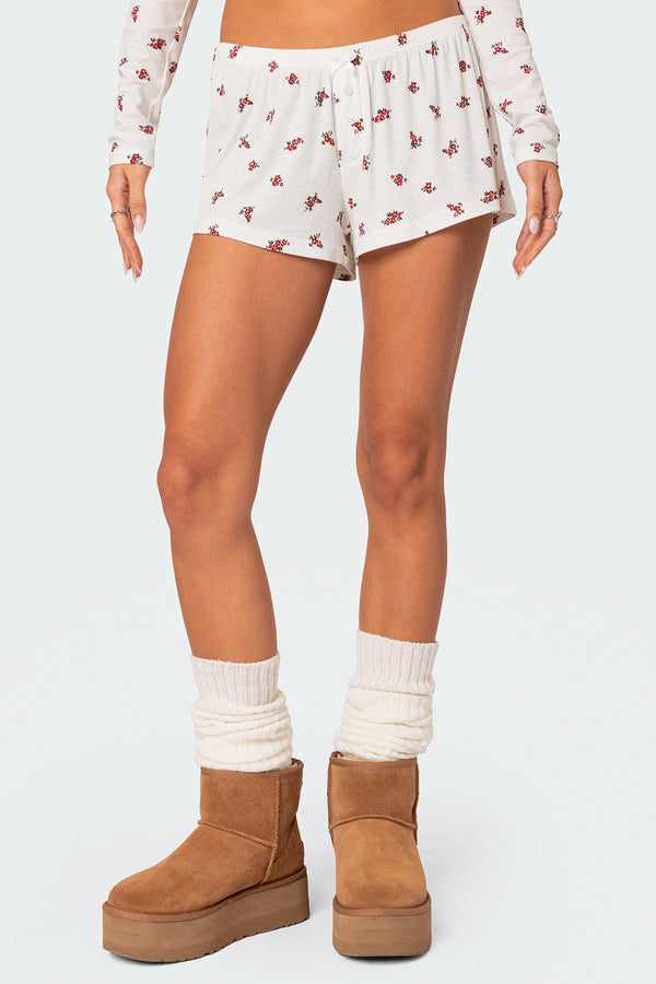 Edikted Meliora Ribbed Shorts White