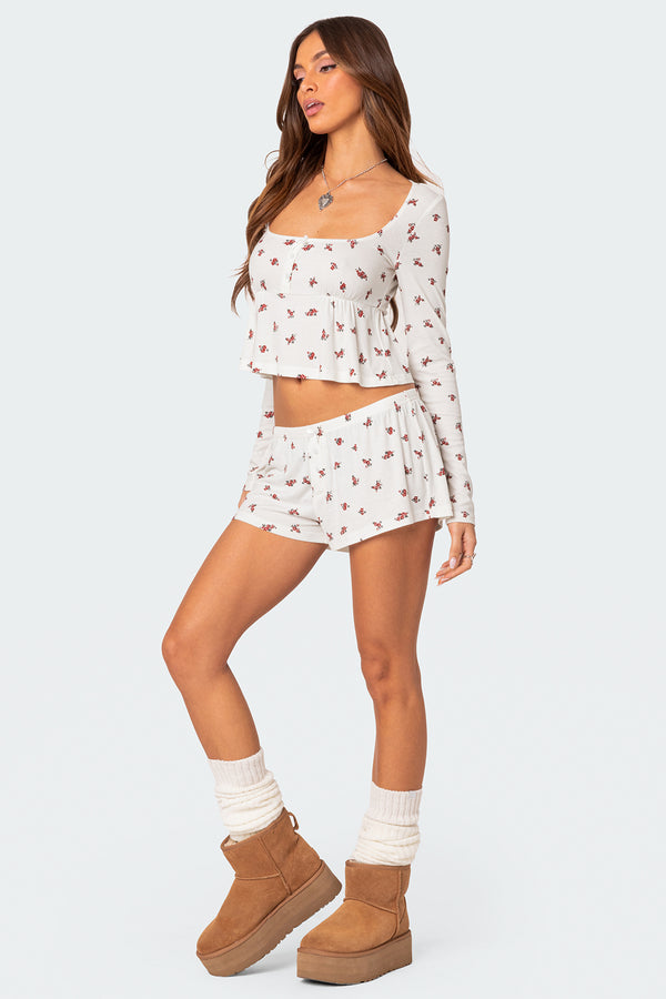 Edikted Meliora Ribbed Top White