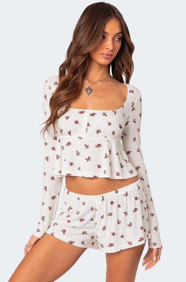edikted Meliora Ribbed Top white