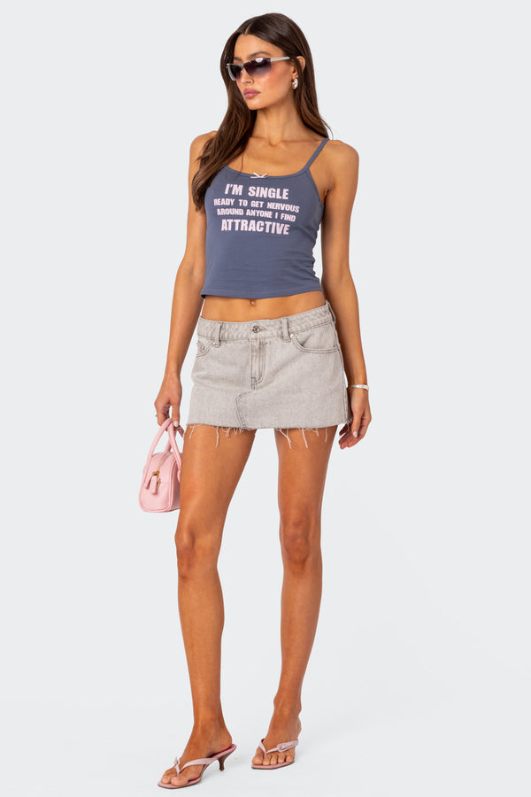 edikted Micah Denim Mini Skirt light gray