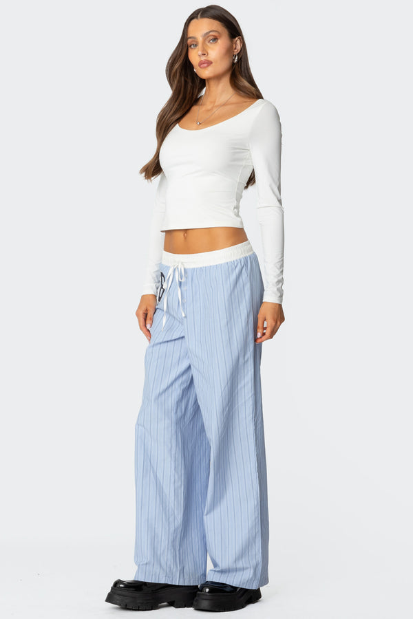 Edikted Millicent Wide Scoop Neck Top White