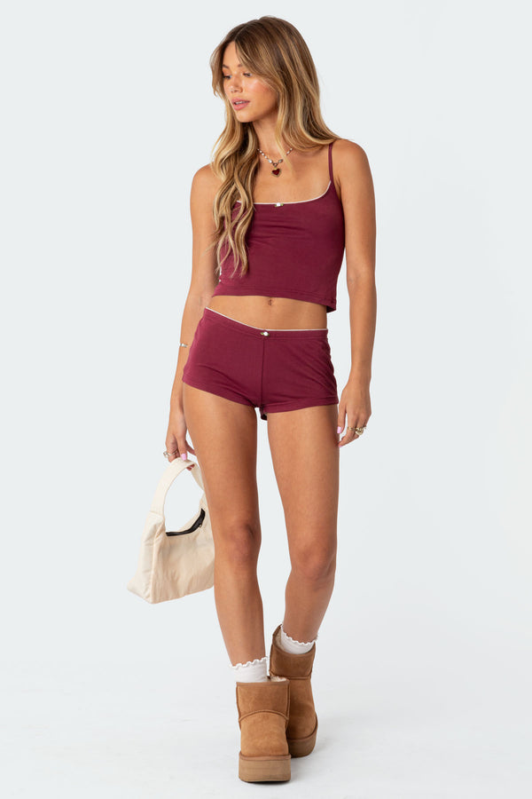 Edikted Monroe Tank Top Burgundy