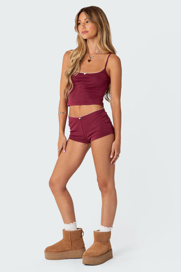 Edikted Monroe Tank Top Burgundy