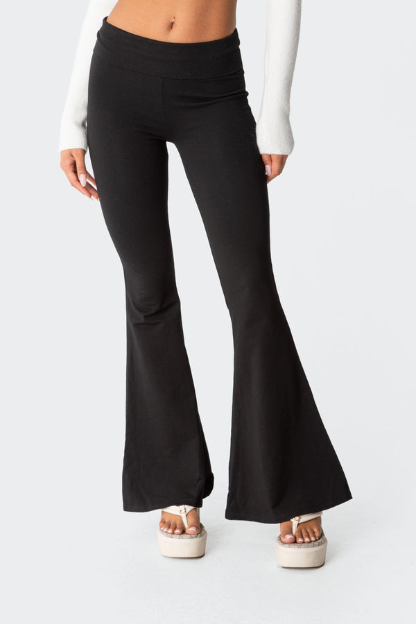 Edikted Naomi Flared Leggings Black