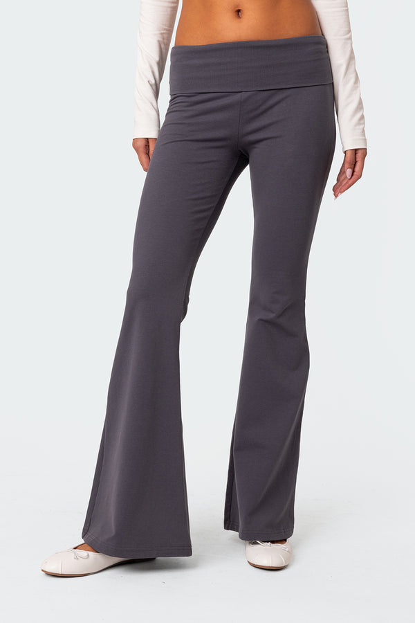 Edikted Naomi Flared Leggings Dark Gray