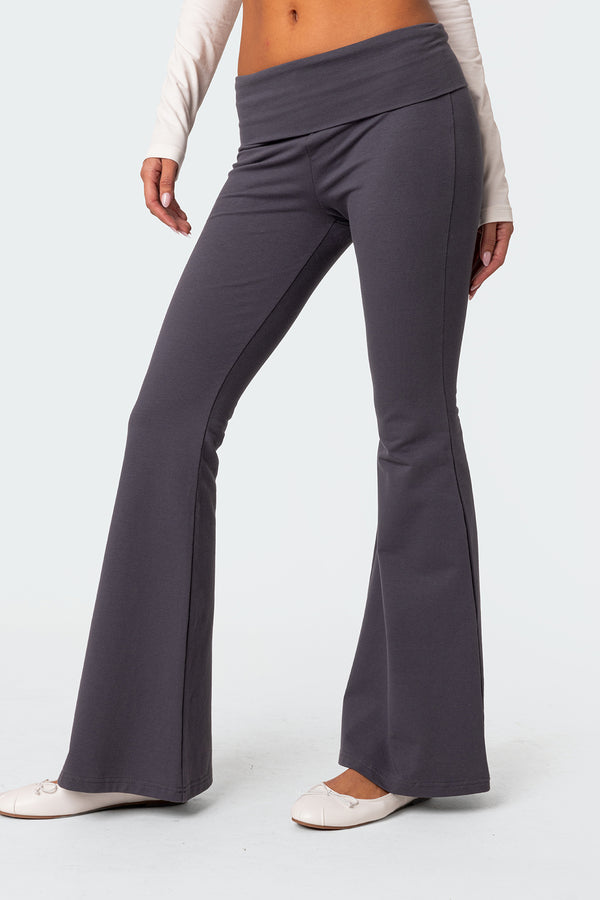 Edikted Naomi Flared Leggings Dark Gray